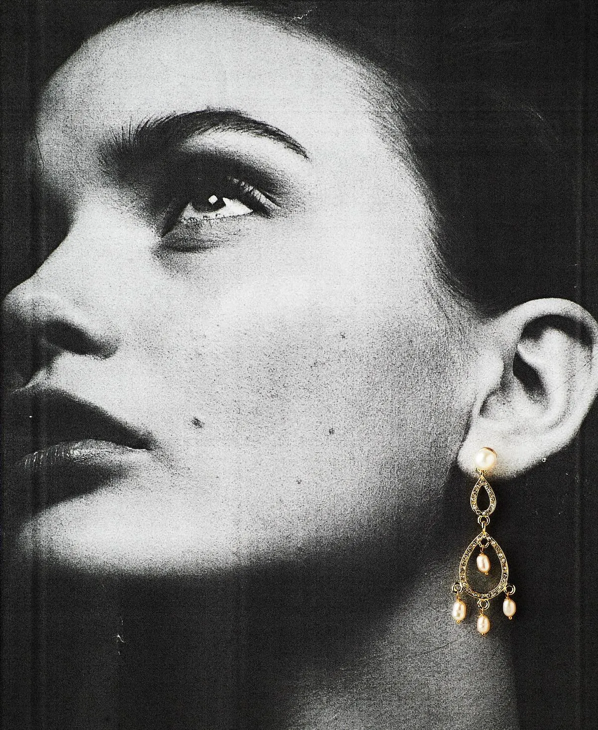 Delicate Stone Studded Pearl Hanging Earring