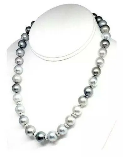 Diamond Tahitian Pearl Necklace 17.25" 12.9 mm 18k Gold 17.25" Certified $12,500 821383