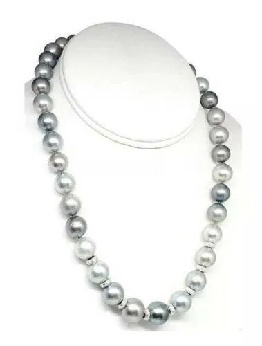 Diamond Tahitian Pearl Necklace 17.25" 12.9 mm 18k Gold 17.25" Certified $12,500 821383