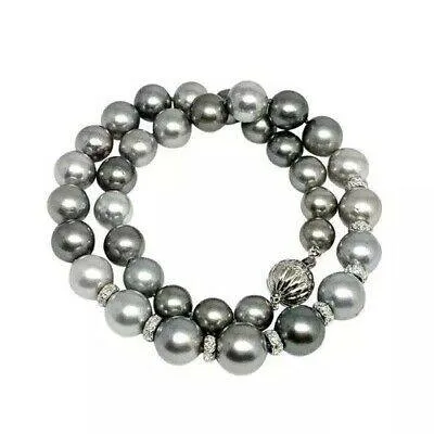 Diamond Tahitian Pearl Necklace 17.25" 12.9 mm 18k Gold 17.25" Certified $12,500 821383