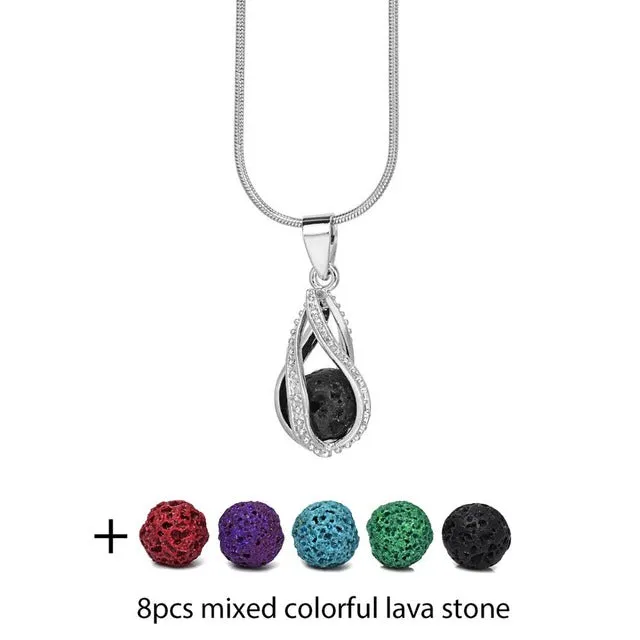 Diversified Felt Glow Balls Lava Stone Aromatherapy Antique Vintage Necklaces Perfume Essential Oil Diffuser Locket Necklace