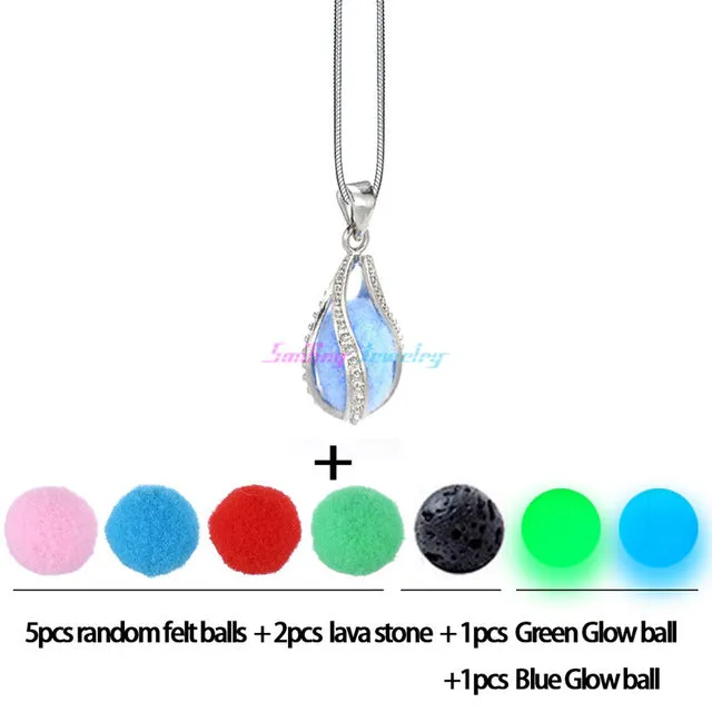 Diversified Felt Glow Balls Lava Stone Aromatherapy Antique Vintage Necklaces Perfume Essential Oil Diffuser Locket Necklace
