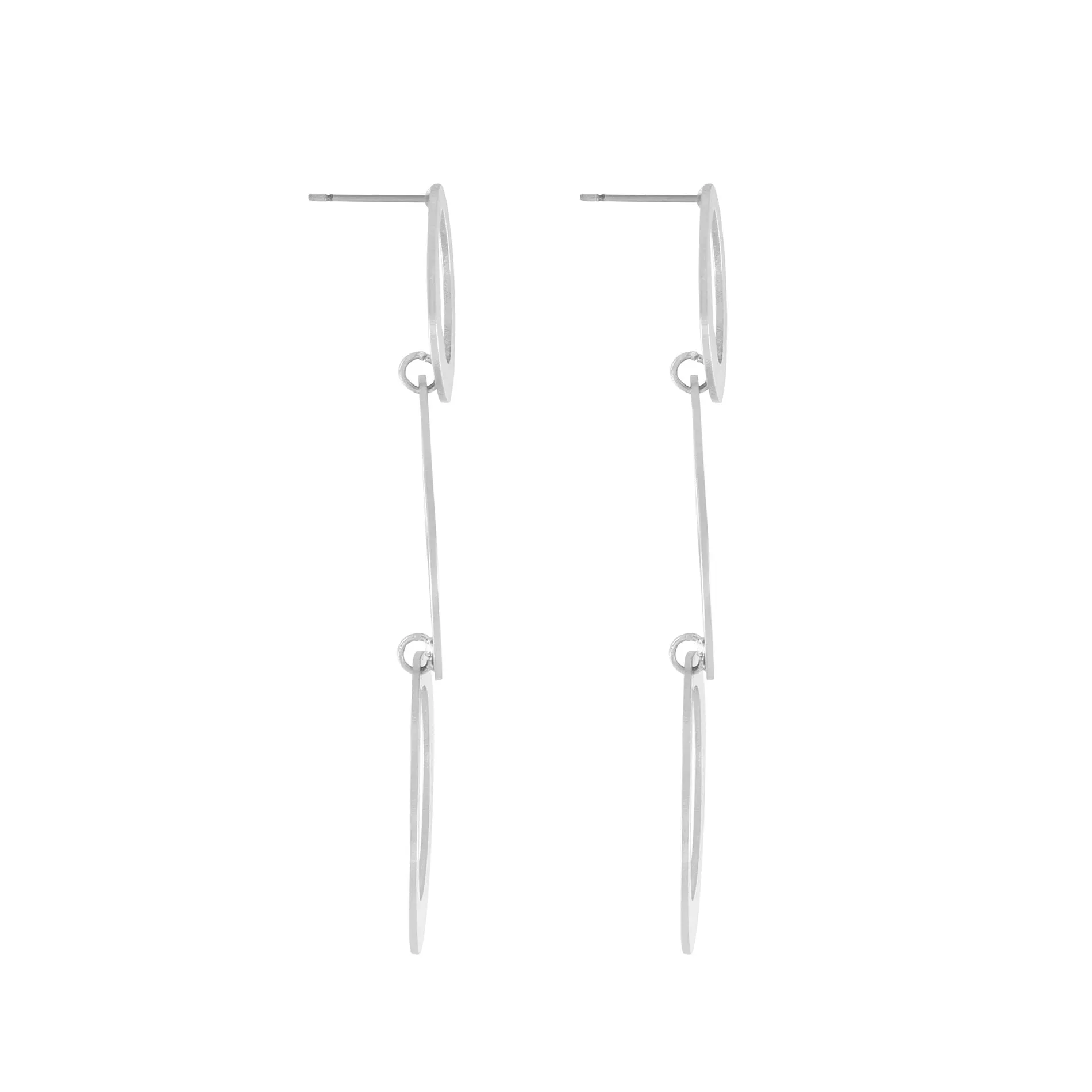 DNSK - Alaya Triple Circle Silver Earrings