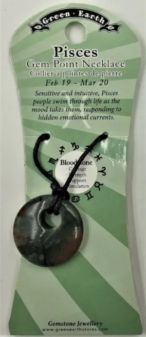Donut Pendant - Zodiac Pisces Bloodstone (Set Of 3)