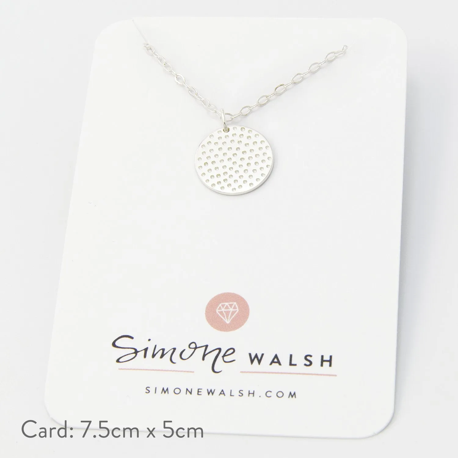 Dots Texture Silver Pendant Necklace