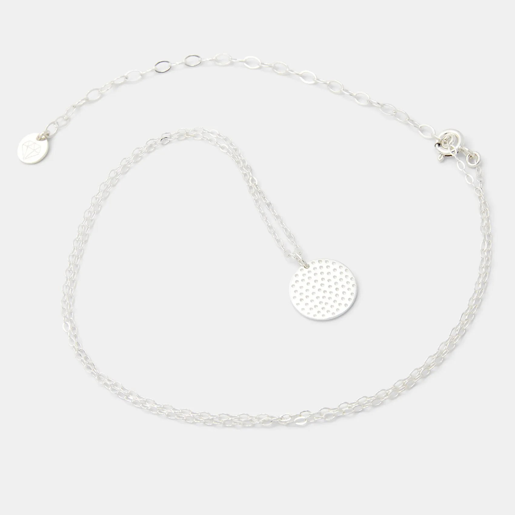 Dots Texture Silver Pendant Necklace