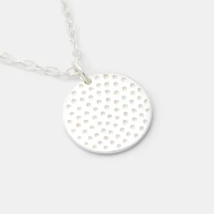 Dots Texture Silver Pendant Necklace