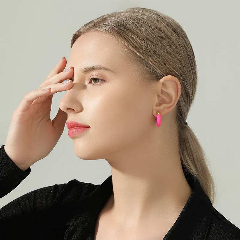 Drip Glazed C-shape Earrings: Vienna Verve Collection from Planderful - Stylish and Customizable