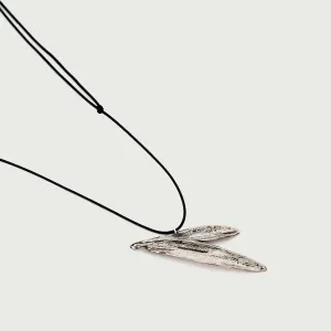 Eirini - Olive leaves - casual necklace - silver 925 - black oxidation