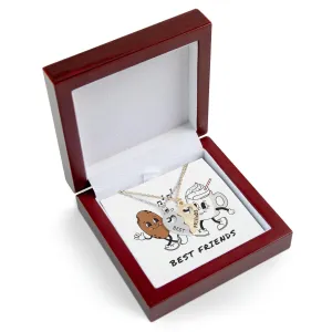 Elegant 18K Gold-Plated Best Friends Necklace Set with Personalized Gift Boxes