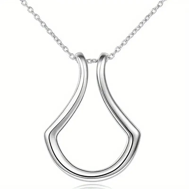 Elegant U-Shaped Pendant Necklaces Ring Holder Holding Special Necklace - Silver, Gold & Rose Gold
