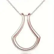 Elegant U-Shaped Pendant Necklaces Ring Holder Holding Special Necklace - Silver, Gold & Rose Gold