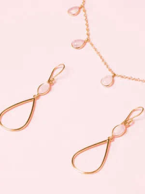 Ember Moonstone Necklace Set with Earrings