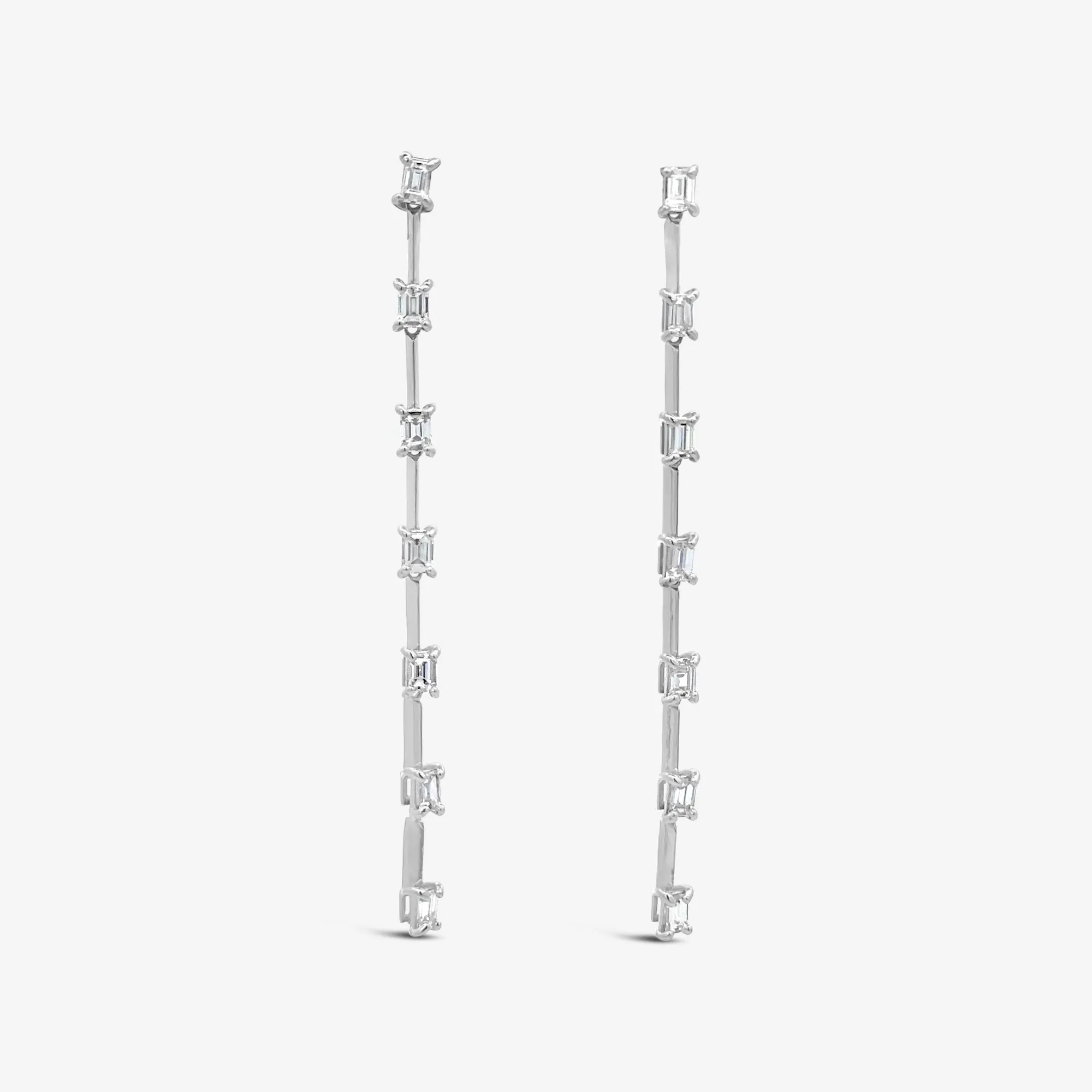Emerald Cut Diamond Dangle Earrings