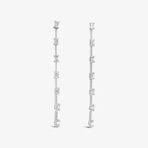 Emerald Cut Diamond Dangle Earrings