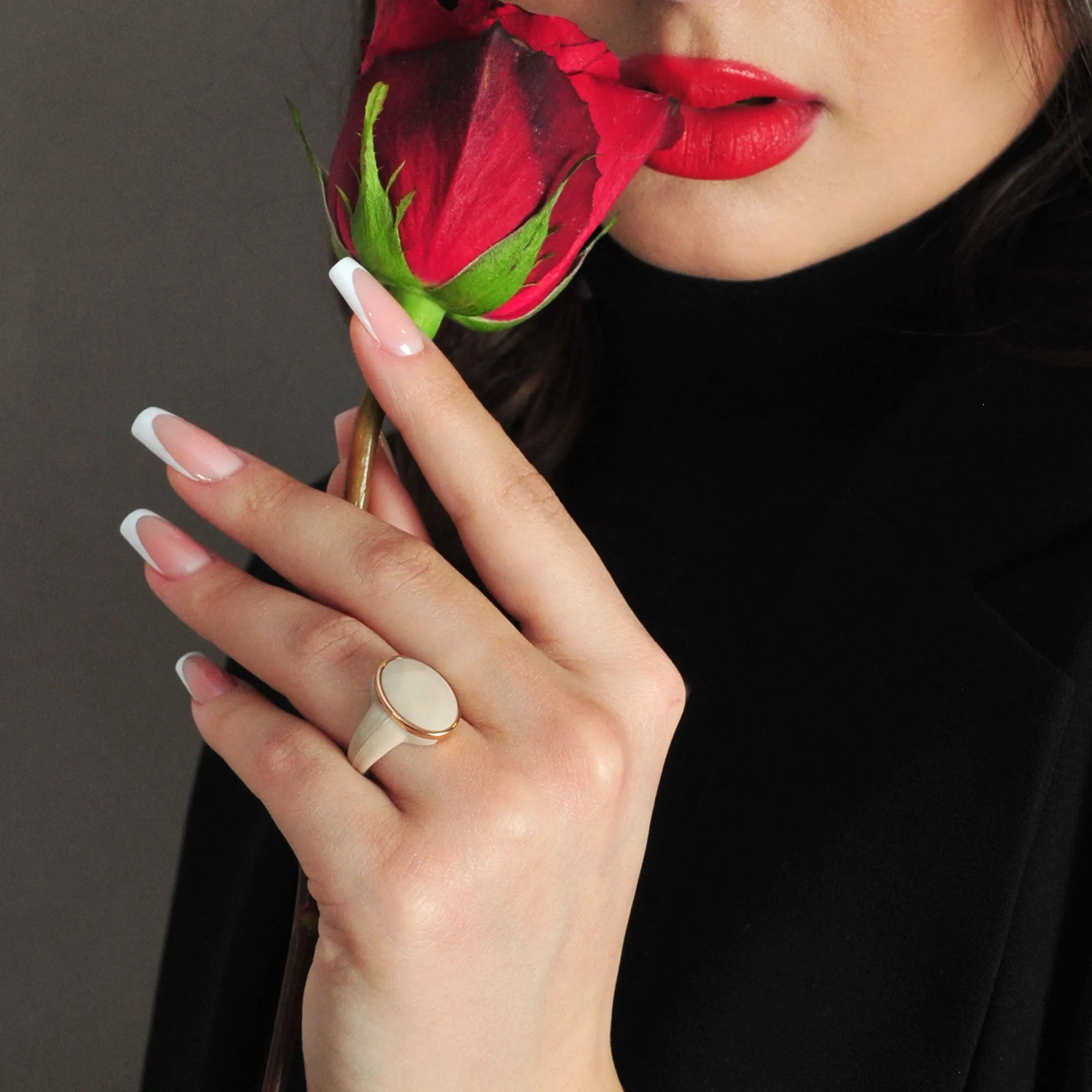 Emerald, Oversized & Oval Collection - Silicone Rings with Metal Frame - Set of 3