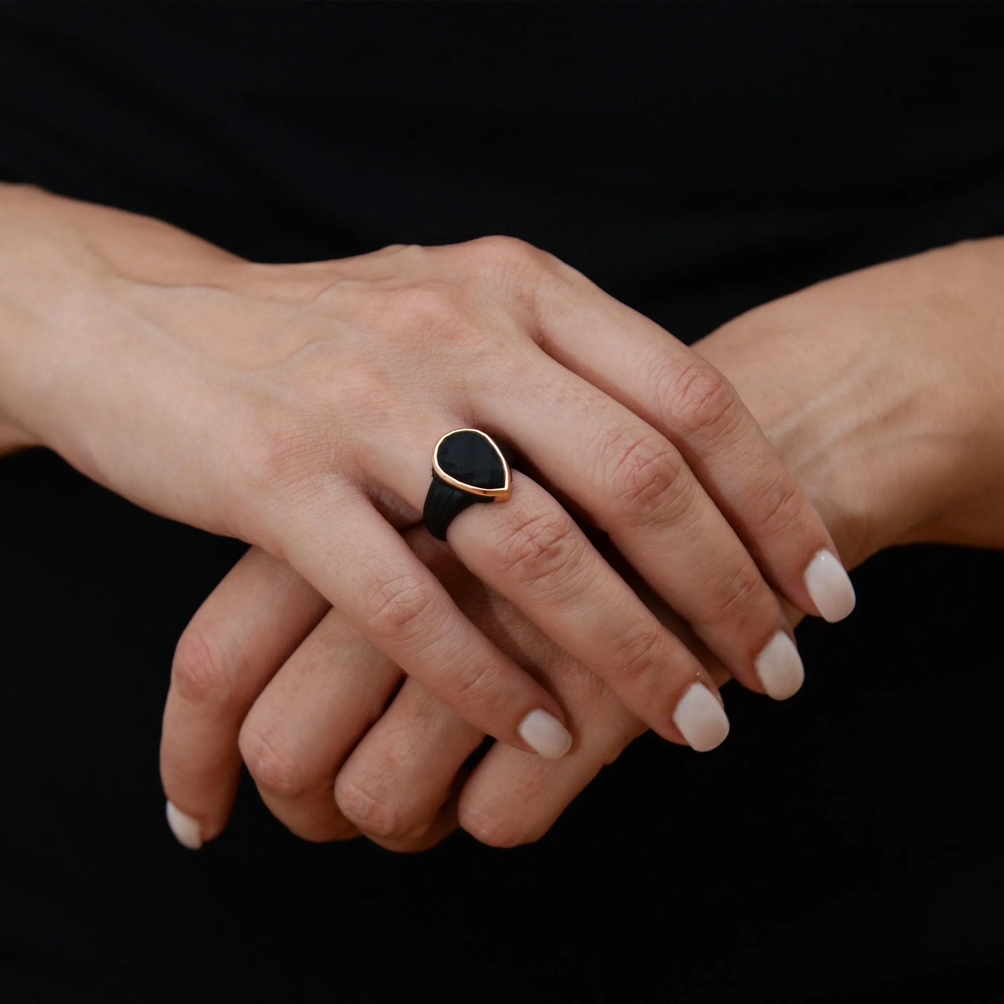 Emerald, Oversized & Oval Collection - Silicone Rings with Metal Frame - Set of 3