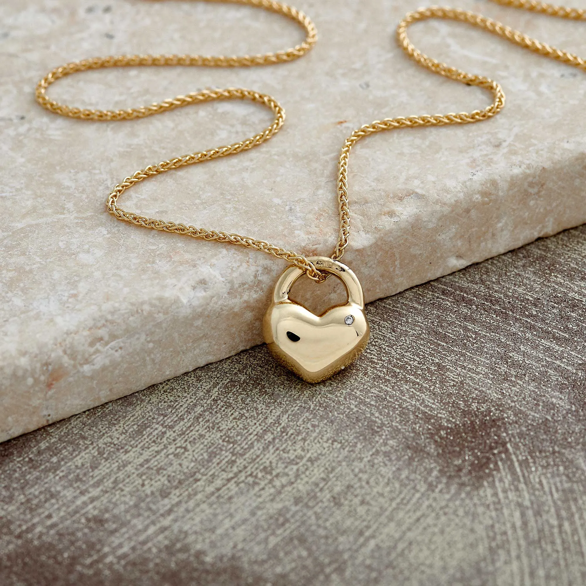 Eternal Heart Diamond Set Solid Gold Necklace