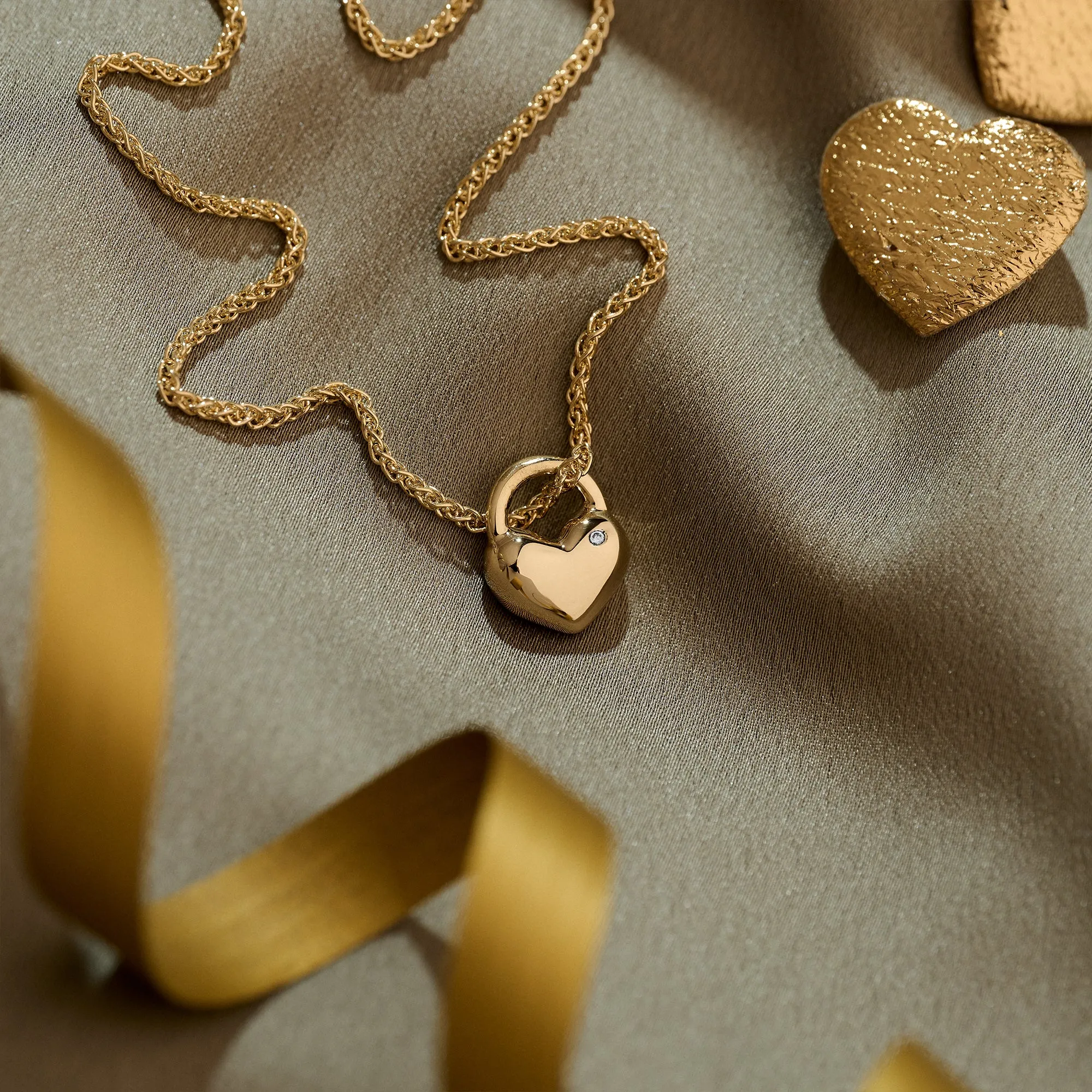 Eternal Heart Diamond Set Solid Gold Necklace