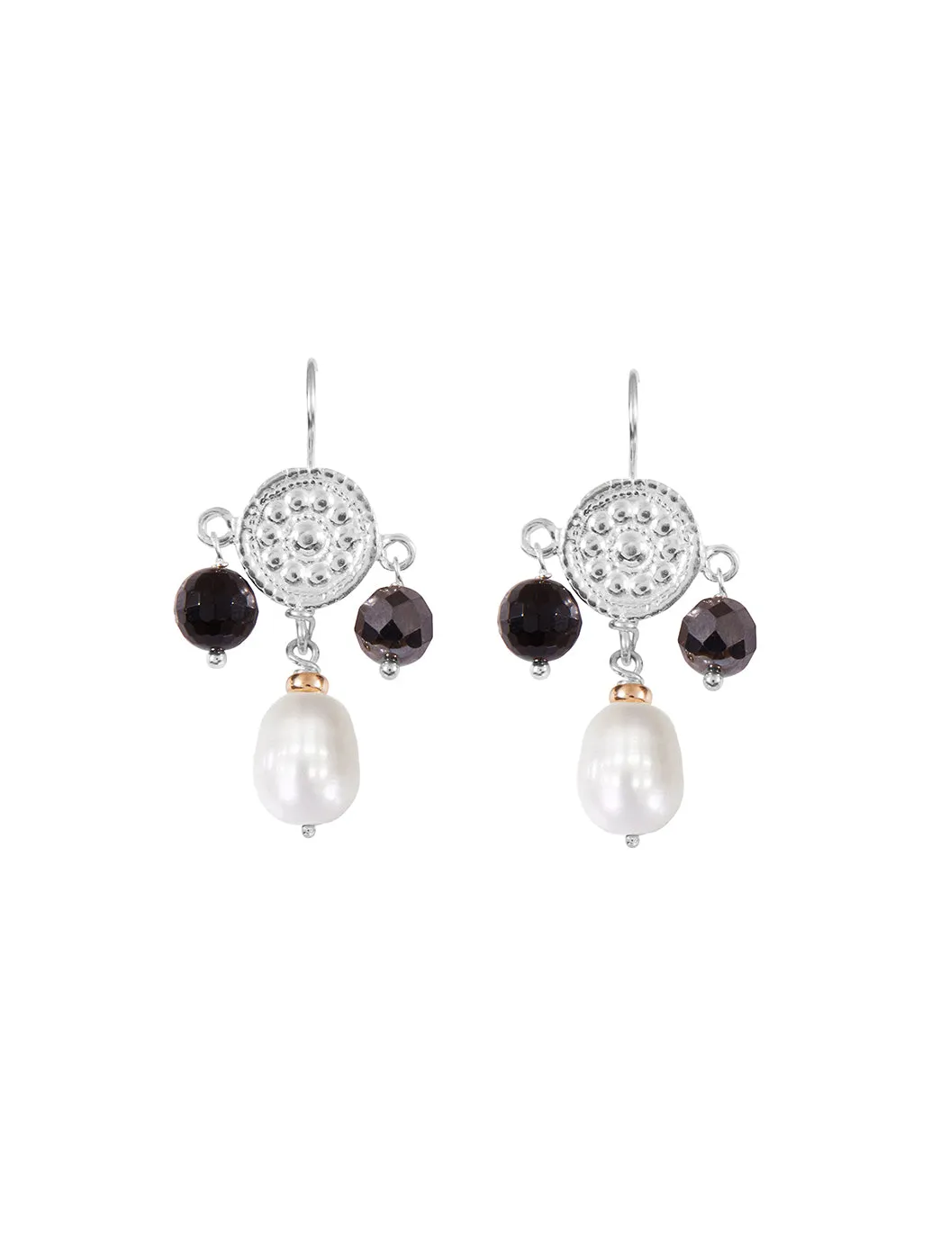 Etruscan Floral Disc Earrings
