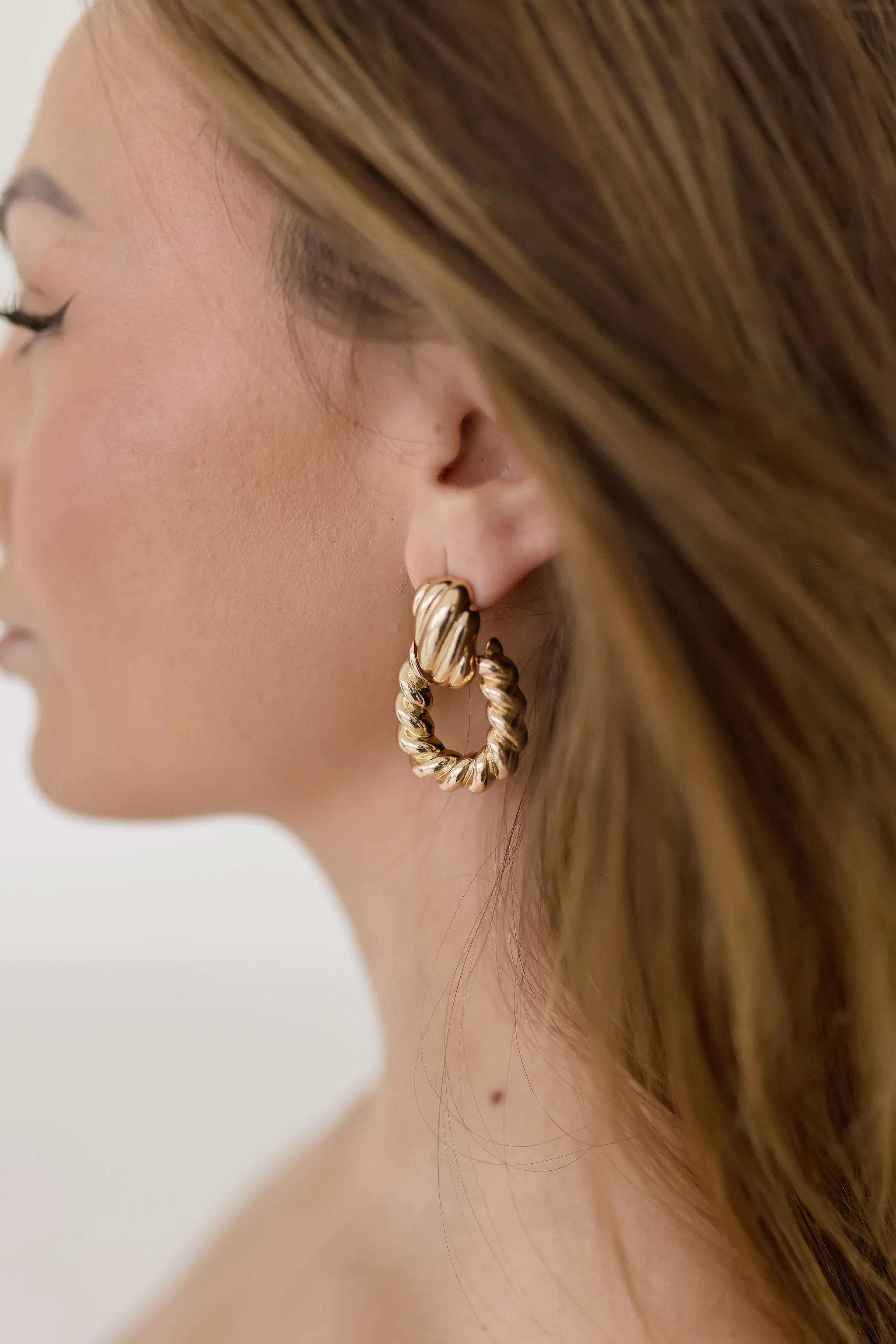 Eve Chunky Layered Drop Earrings Gold