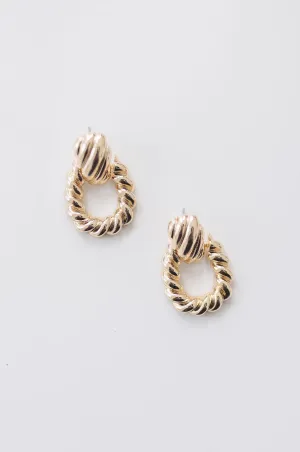 Eve Chunky Layered Drop Earrings Gold