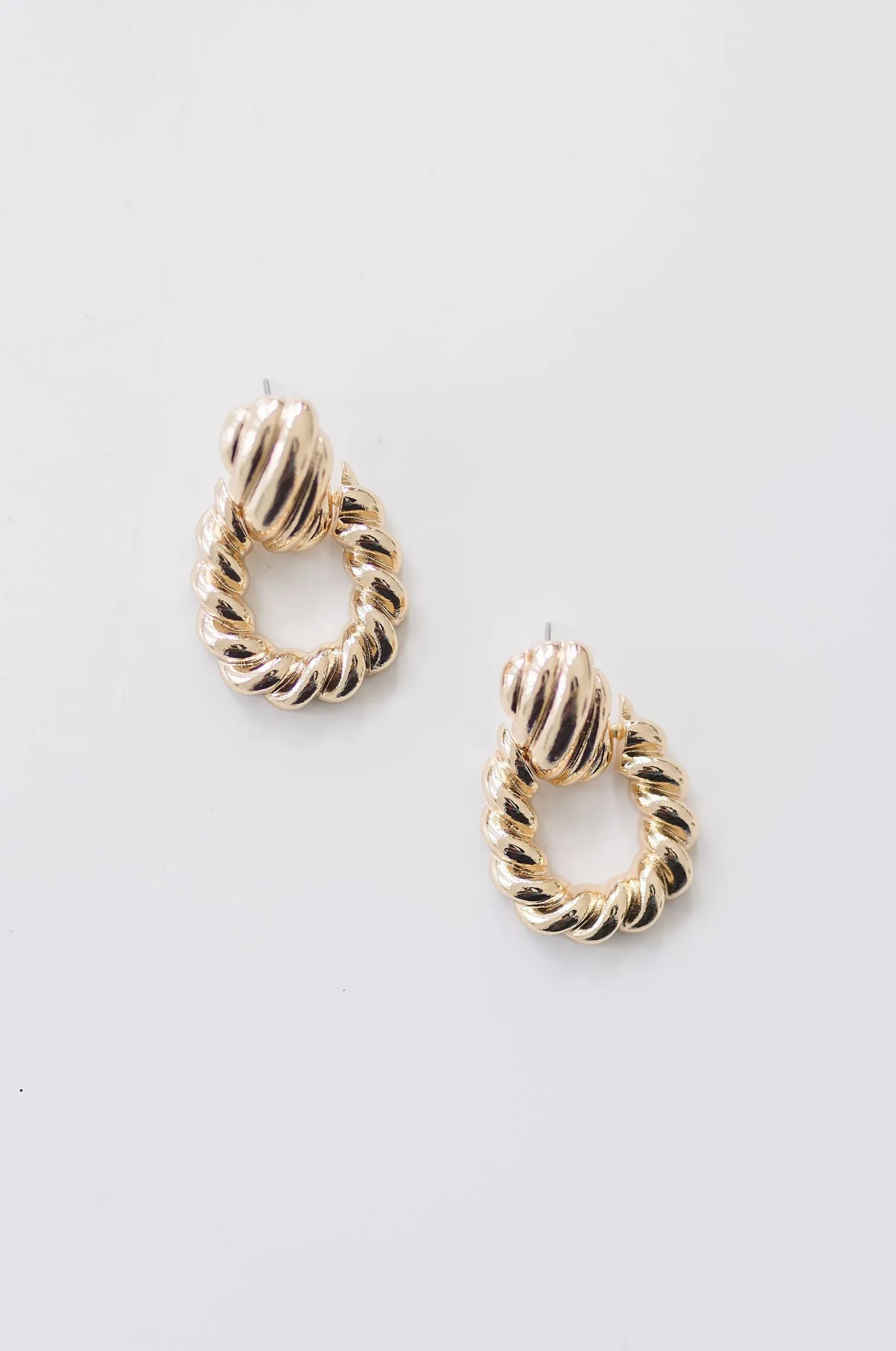 Eve Chunky Layered Drop Earrings Gold