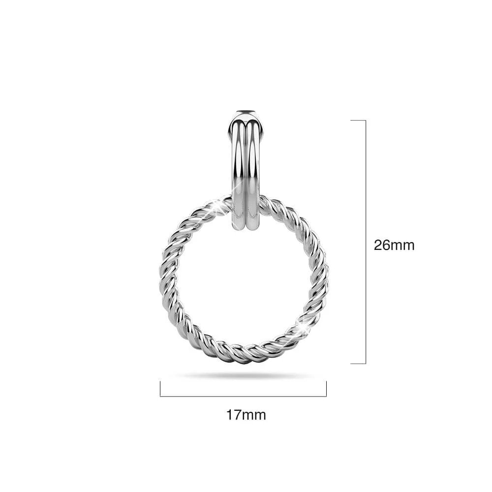 Exquisite Round White Gold Drop Earrings