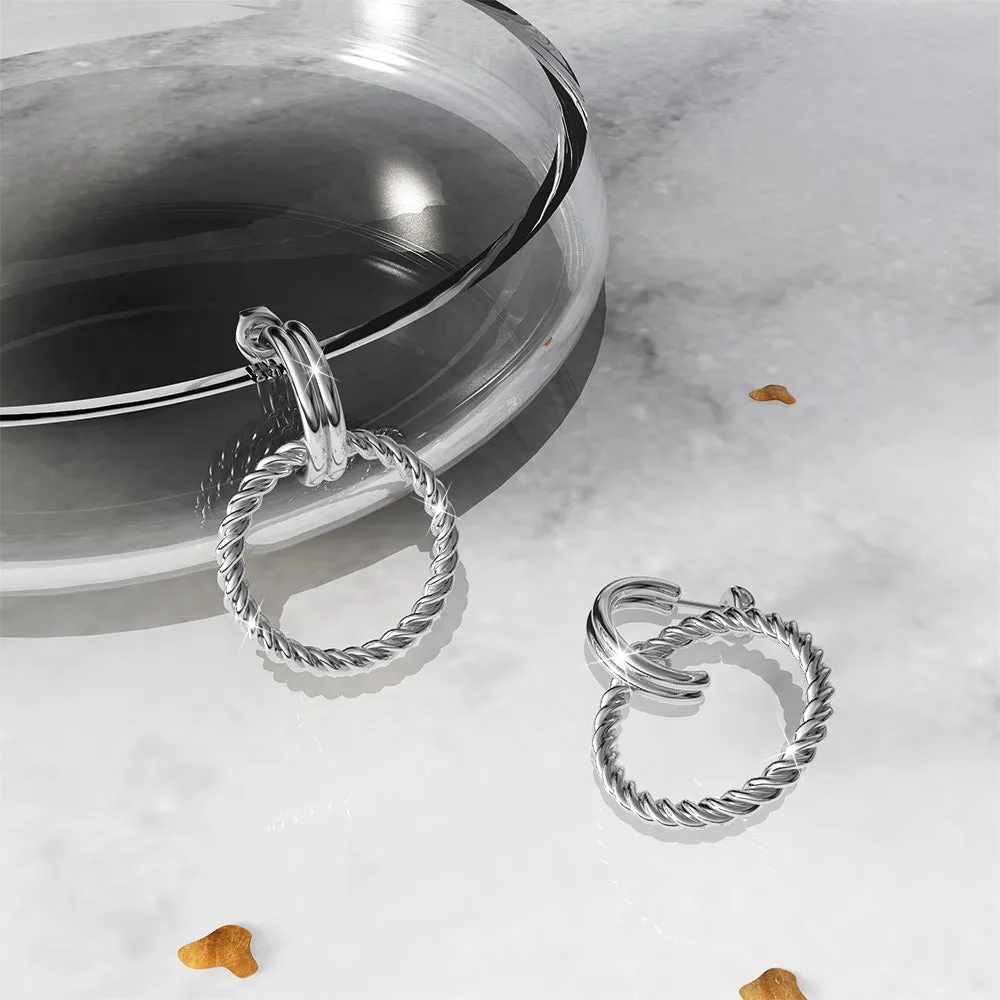 Exquisite Round White Gold Drop Earrings