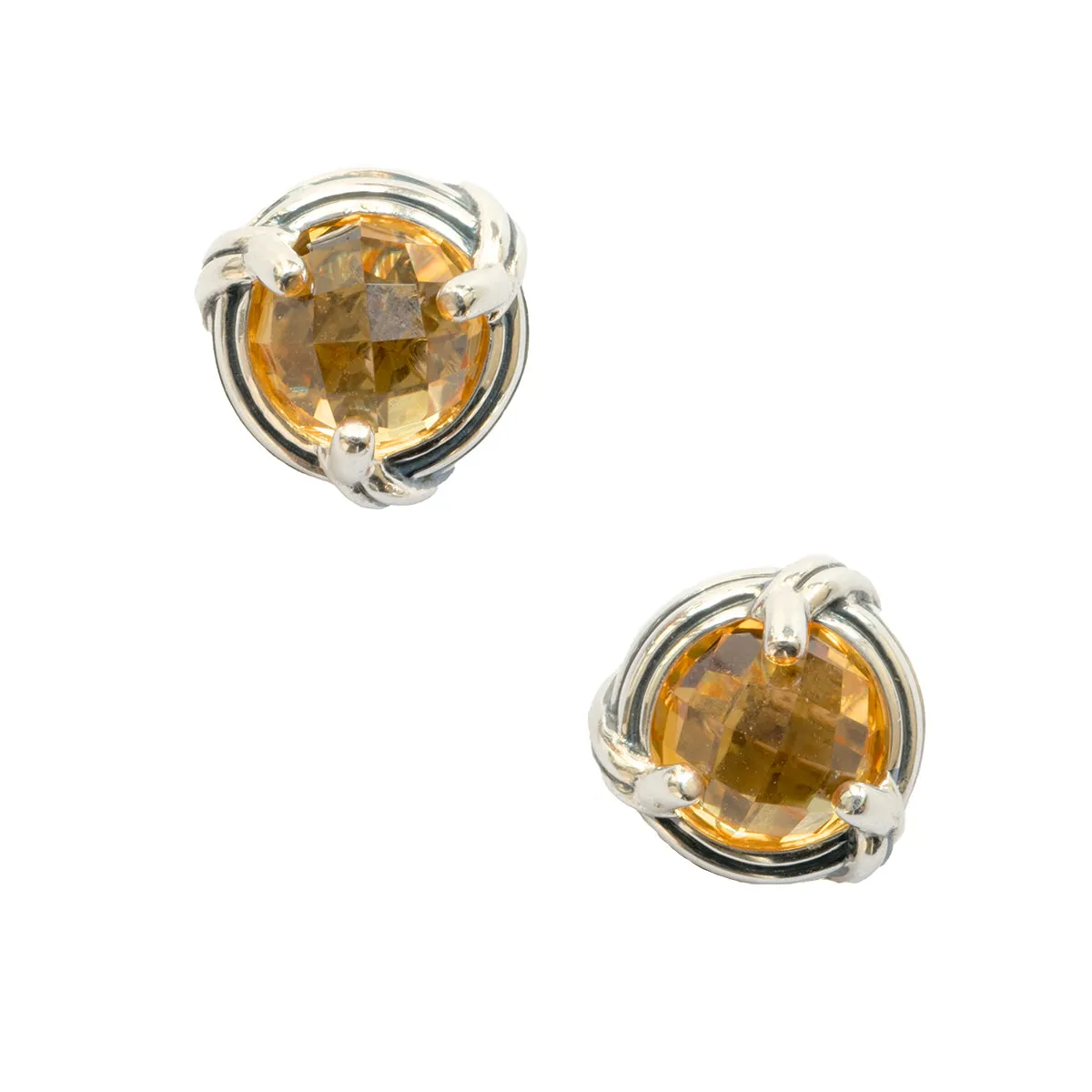 Fantasies Citrine Stud Earrings in sterling silver 6mm