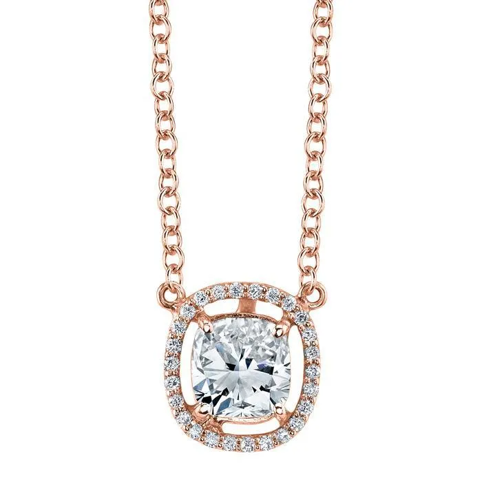 Floating Diamond Halo Pendant