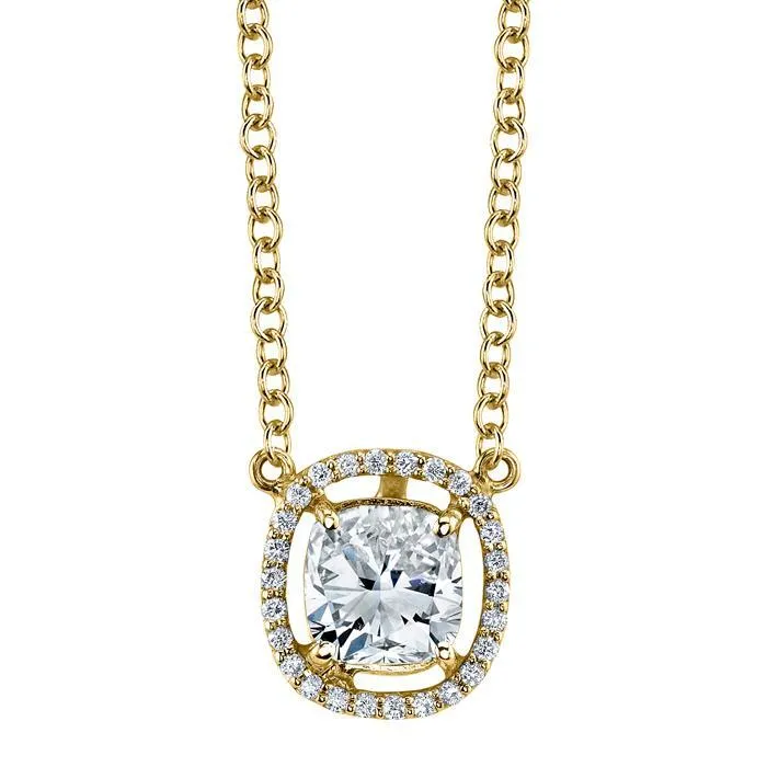 Floating Diamond Halo Pendant