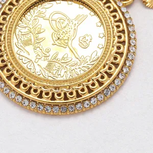 Gold and Crystal Allah Pendant Necklace