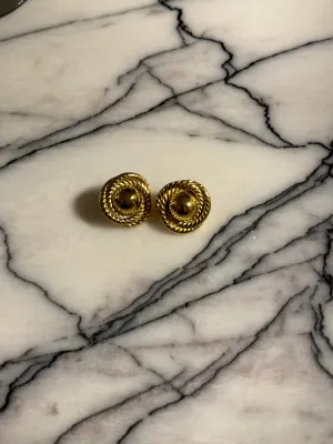 Gold Button Earrings