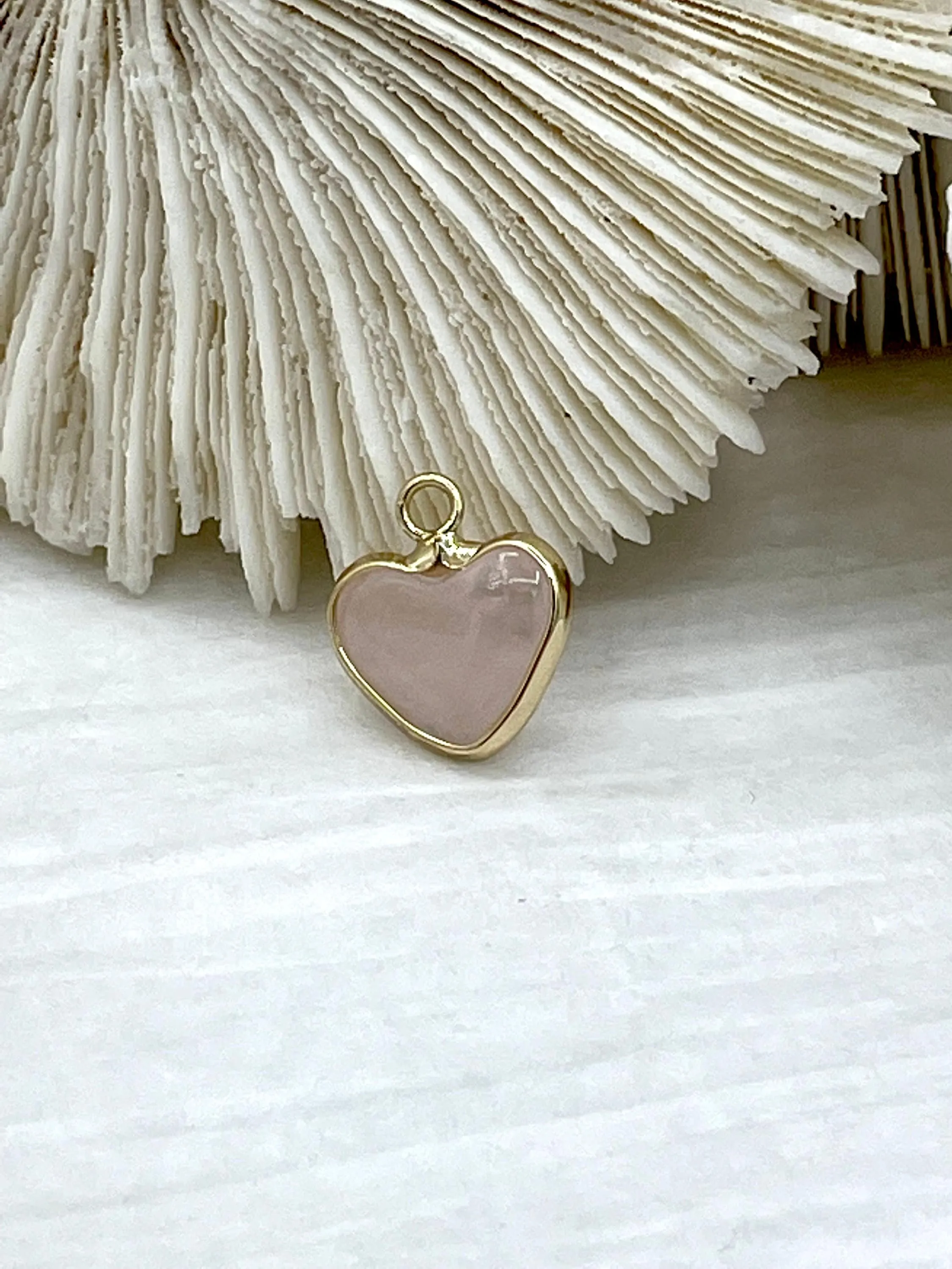 Gold Over Brass Soldered Natural Pink or Purple Quartz Drop Pendant with, 5 Styles Semi-Precious Gemstones Sold by the Piece.  Fast Ship