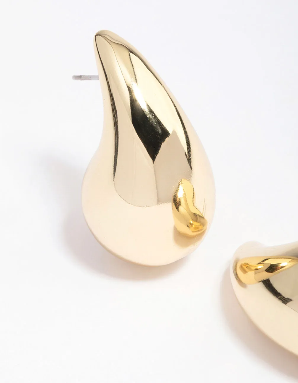 Gold Plated Teardrop Bubble Drop Earrings