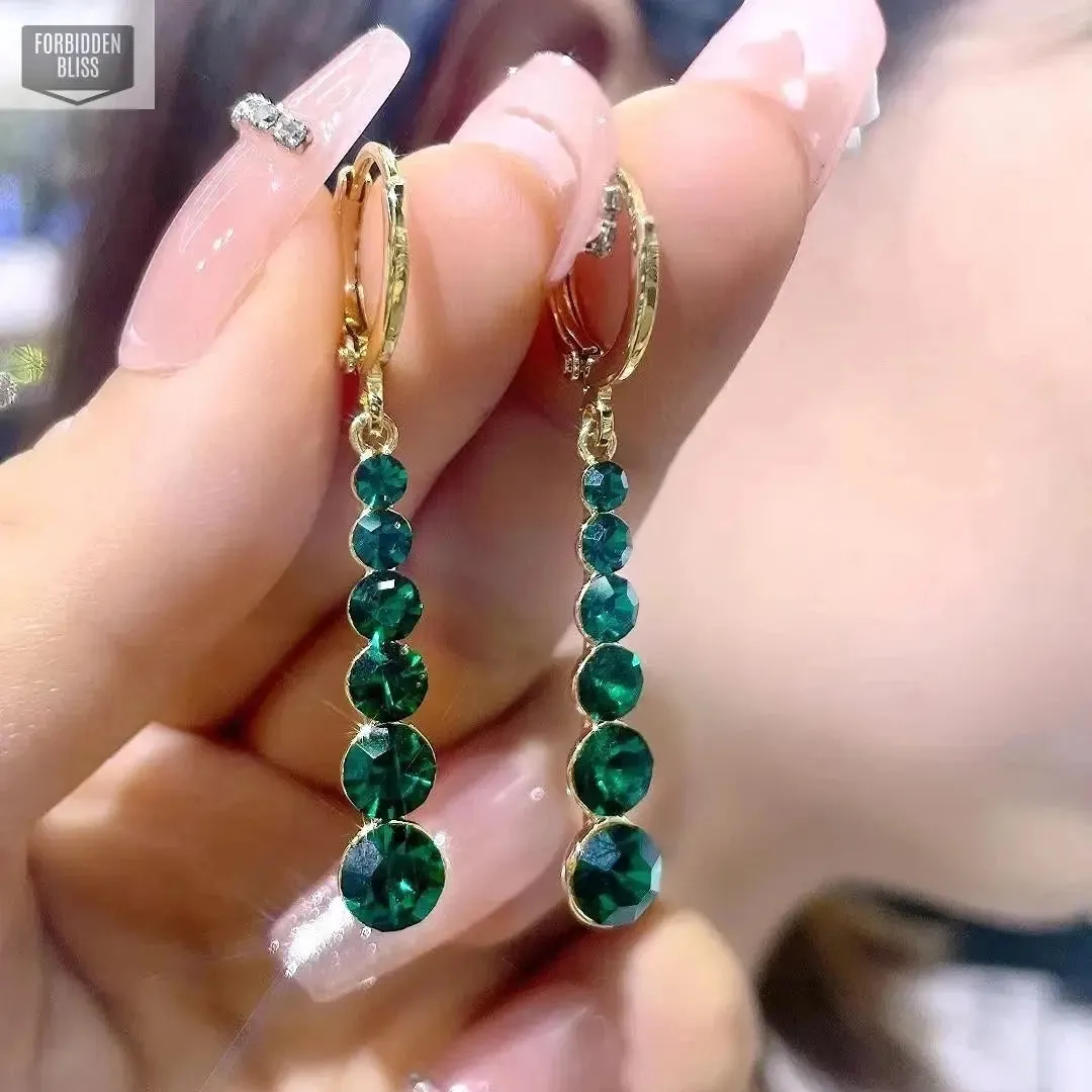 Green Crystal Earrings