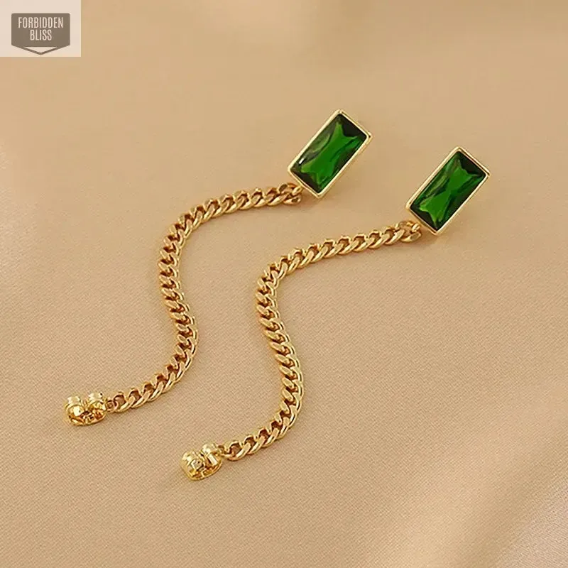 Green Crystal Earrings