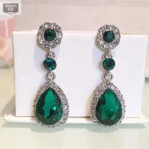 Green Crystal Earrings
