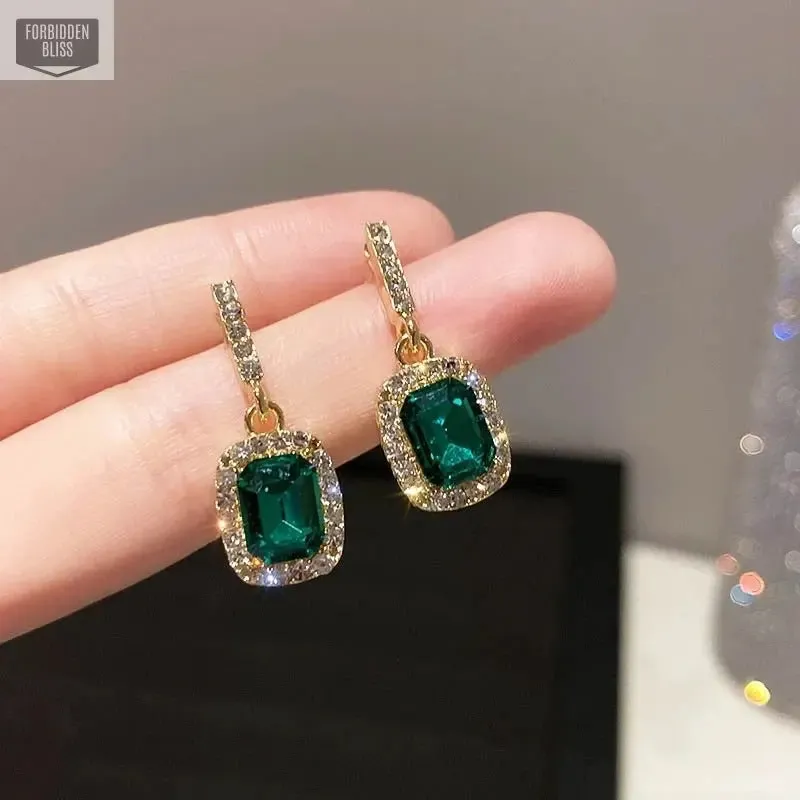 Green Crystal Earrings