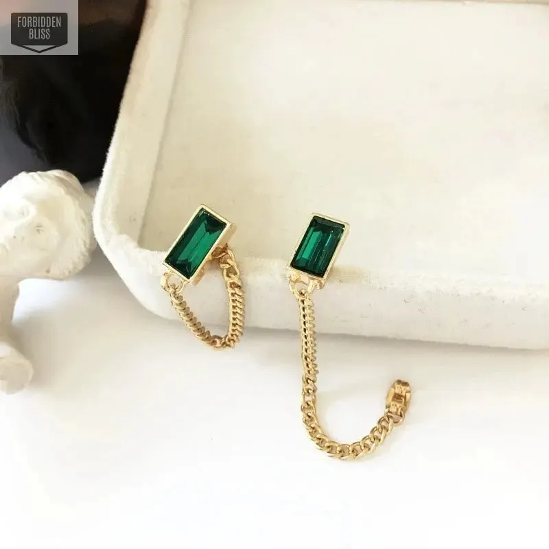 Green Crystal Earrings