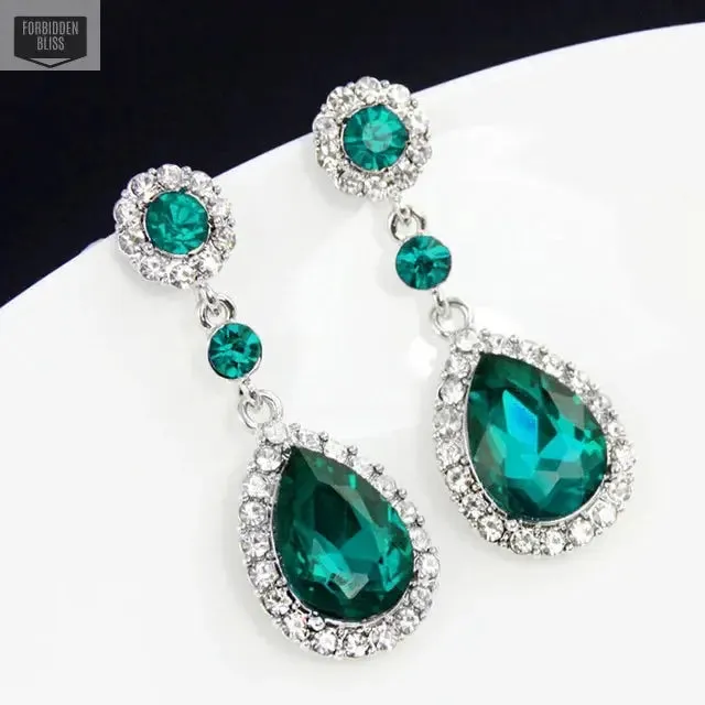 Green Crystal Earrings