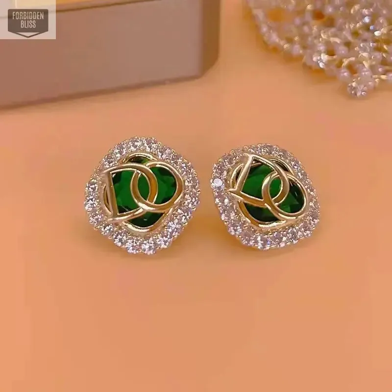 Green Crystal Earrings