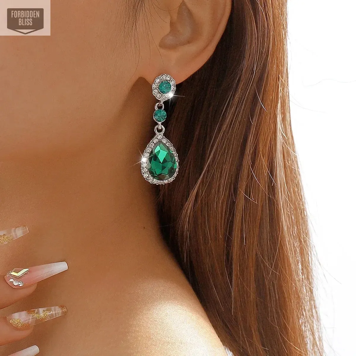 Green Crystal Earrings