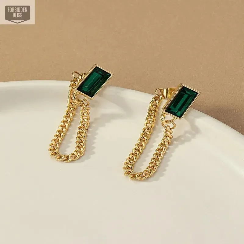 Green Crystal Earrings
