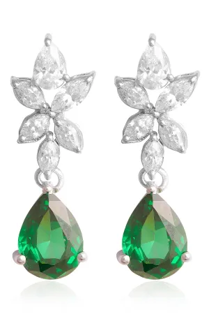 Green Pear Drop Earrings