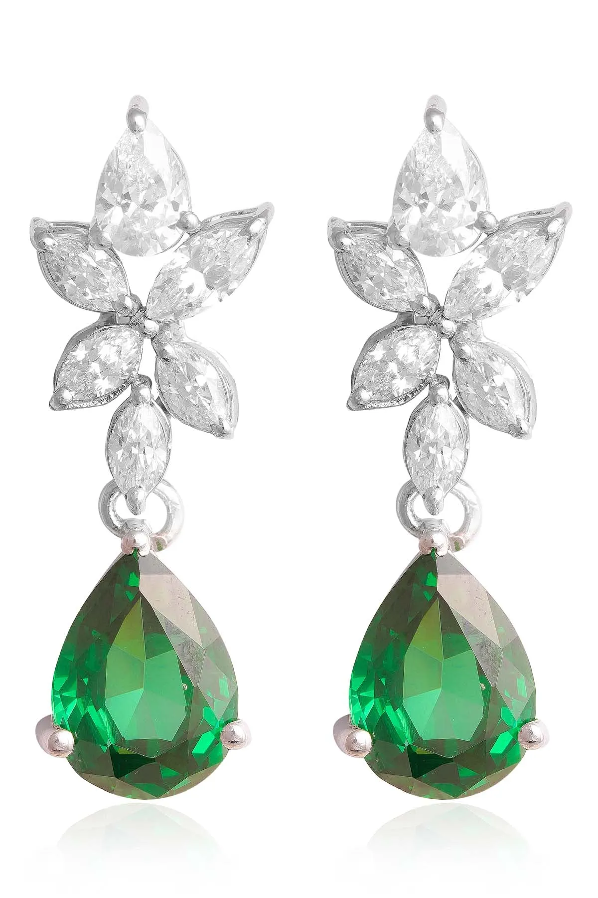 Green Pear Drop Earrings