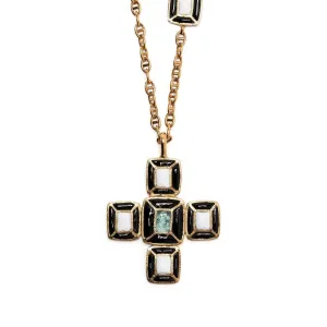 Gripoix Cross Long Necklace