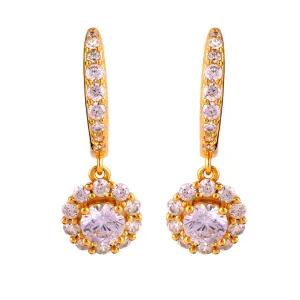 Halo Dangling Earrings- Sterling Silver