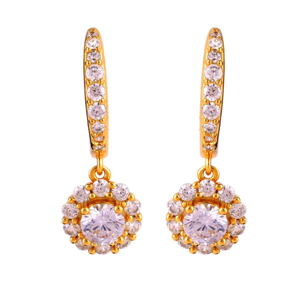 Halo Dangling Earrings- Sterling Silver